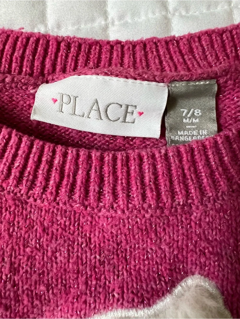 Place Girls Holiday Sweater Set - Red, Pink, Cream size 7-8